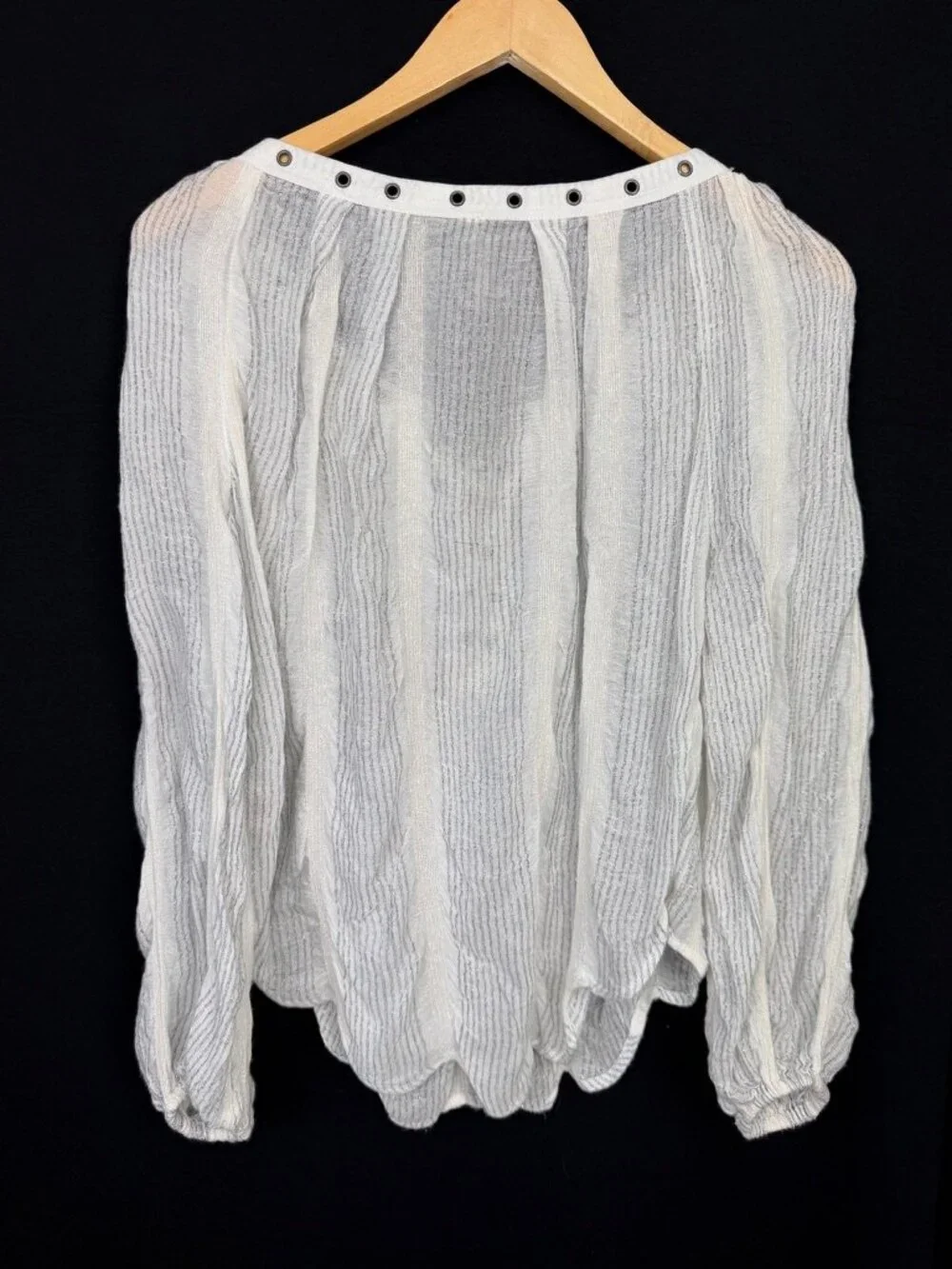 Free People We The Free Stardust Metallic Knit Grommet Top White XS